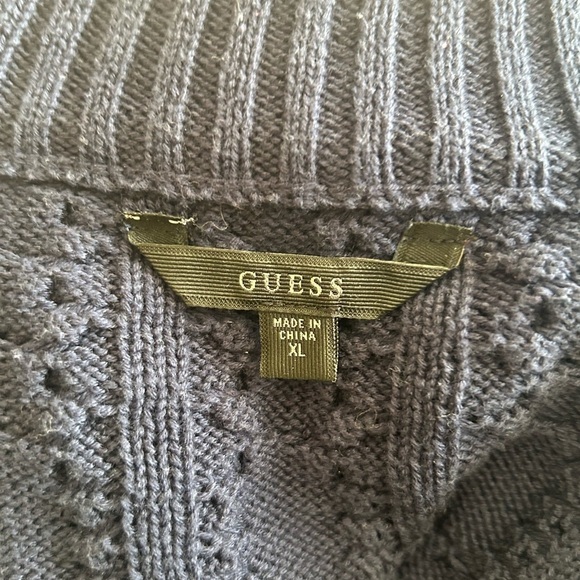 Guess Diane Foil Cable Mock Neck Sweater in Blue XL - Picture 6 of 8